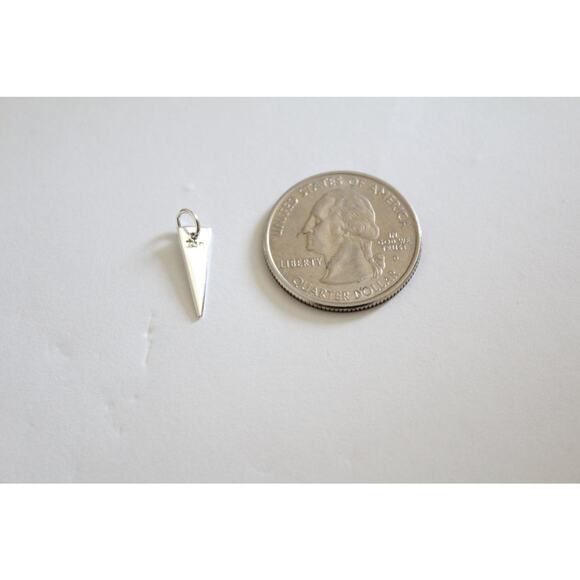 Sterling Silver Triangle Dangle Charm, Silver Triangle Layering Charm - Picture 3 of 4